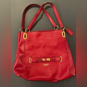 Bright pink unique Coach bag